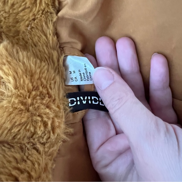 Divided Mustard Yellow Teddy Bear Coat - Picture 9 of 10